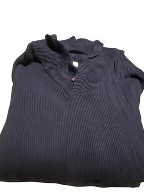 Southern Pines size XL Ribbed Knit V-Neck Sweater in Navy